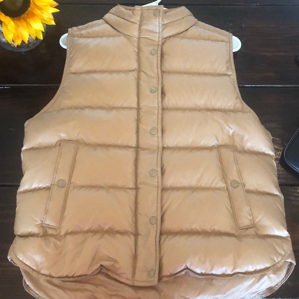 J Crew Shiny Puffer Down Vest